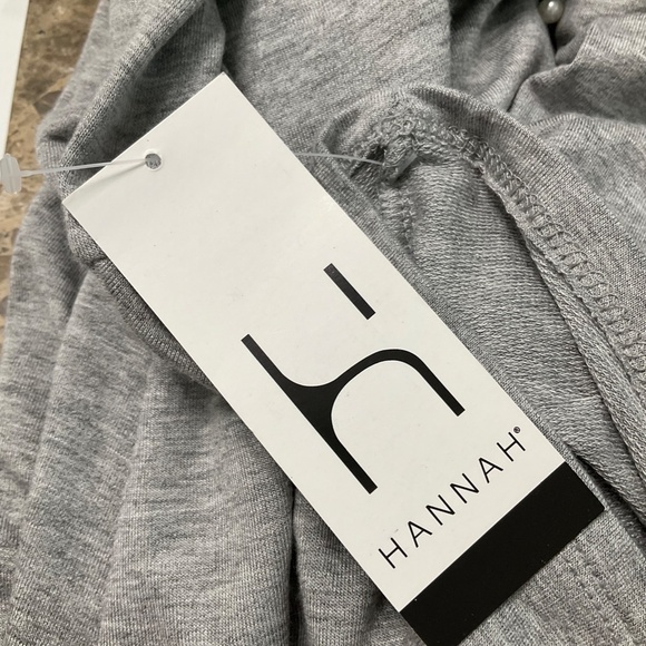 316- Hannah NWT Super Soft Gray Long Sleeve Top with Pearls, Size Large. - Picture 4 of 9